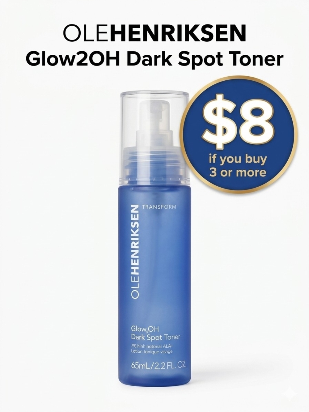 OLE HENRIKSEN Toner Glow2OH Dark Spot Travel Size NIB